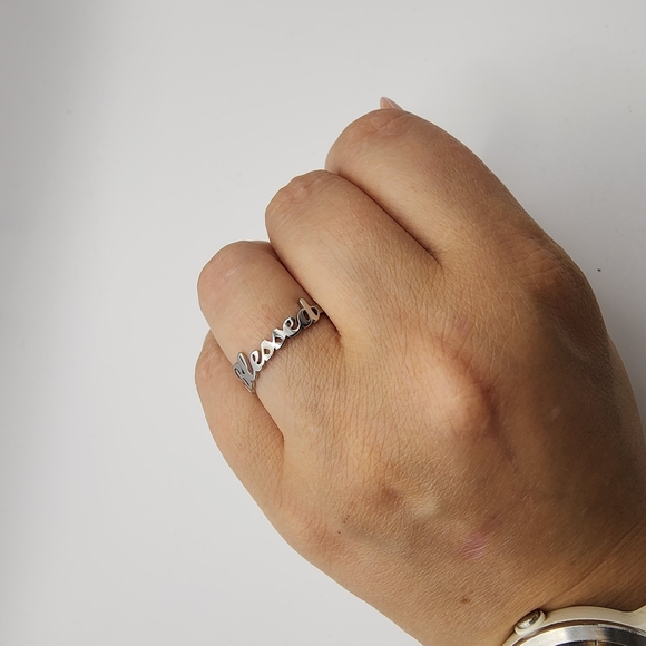 NEW Silver 'Blessed' Ring Fast Shipping 📦 - Picture 4 of 5